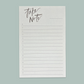 'take note' pad